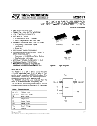 M28C17 datasheet: 16K (2K X 8) PARALLEL EEPROM WITH SOFTWARE DATA PROTECTION M28C17