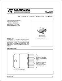 TDA2170 datasheet: TV VERTICAL DEFLECTION OUTPUT CIRCUIT TDA2170