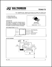 TDA8172 datasheet: TV VERTICAL DEFLECTION OUTPUT CIRCUIT TDA8172