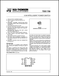 TDE1798DP datasheet: 0.5A INTELLIGENT POWER SWITCH TDE1798DP