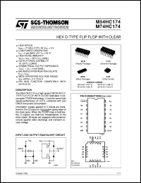 M74HC174 datasheet: HEX D-TYPE FLIP FLOP WITH CLEAR M74HC174