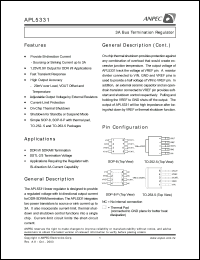 APL5331KC-TR datasheet: 3 A bus termination regulator APL5331KC-TR