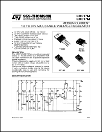 LM217MDT datasheet: MEDIUM CURRENT1.2 TO 37V ADJUSTABLE VOLTAGE REGULATORS LM217MDT