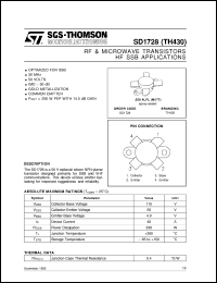 TH430 datasheet: HF SSB APPLICATIONS RF & MICROWAVE TRANSISTORS TH430