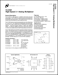 CLC532AJP datasheet: High-Speed, 2:1, Analog Multiplexer CLC532AJP