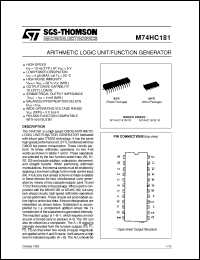 M74HC181 datasheet: ARITHMETIC LOGIC UNIT/FUNCTION GENERATOR M74HC181