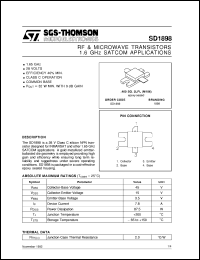 SD1898 datasheet: 1.6 GHZ SATCOM APPLICATIONS RF & MICROWAVE TRANSISTORS SD1898