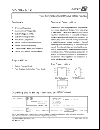 APL78L12-KC-TR datasheet: Three-terminal low current positive voltage regulator APL78L12-KC-TR