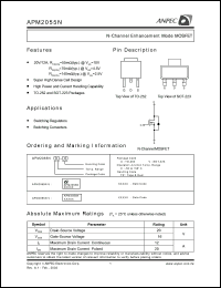 APM2055NUC-TR datasheet: 20 V, N-channel enhancement mode MOSFET APM2055NUC-TR