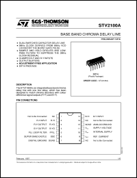 STV2180A datasheet: BASE BAND CHROMA DELAY LINE STV2180A
