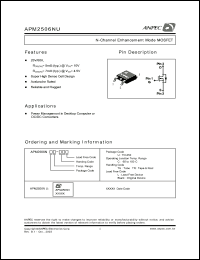 APM2506NUC-TR datasheet: 25 V, N-channel enhancement mode MOSFET APM2506NUC-TR
