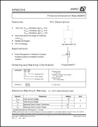 APM2305AC-TR datasheet: 16 V, P-channel enhancement mode MOSFET APM2305AC-TR