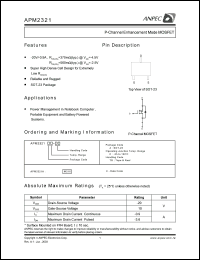 APM2321AC-TR datasheet: 20 V, P-channel enhancement mode MOSFET APM2321AC-TR