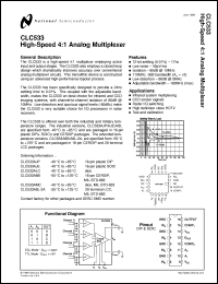CLC533MDC datasheet: High Speed, 4:1, Analog Multiplexer CLC533MDC