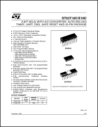 ST6218CM1 datasheet: 8-BIT MICROCONTROLLER ( MCU ) WITH OTP, ROM, FASTROM, A/D CONVERTER, 8-BIT AUTO-RELOAD TIMER, UART, OSG, SAFE RESET AND 20 PINS ST6218CM1