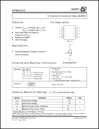 APM4220KC-TUL datasheet: 25 V, N-channel enhancement mode MOSFET APM4220KC-TUL