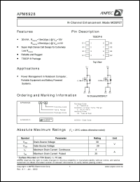 APM6928OC-TR datasheet: 30 V, N-channel enhancement mode MOSFET APM6928OC-TR