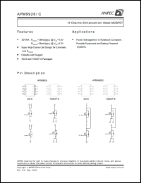 APM9926KC-TR datasheet: 20 V, N-channel enhancement mode MOSFET APM9926KC-TR