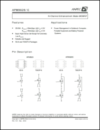 APM9926OC-TR datasheet: 20 V, N-channel enhancement mode MOSFET APM9926OC-TR
