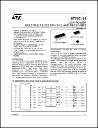 ST75C185BDR datasheet: LOW POWER MULTIPLE RS-232 DRIVERS AND RECEIVERS ST75C185BDR