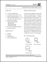 APR3012-43BC-TR datasheet: 4.38 V, micropower microprocessor reset circuit APR3012-43BC-TR