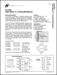 CLC533AJP datasheet: High Speed, 4:1, Analog Multiplexer CLC533AJP