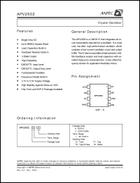APV2002YI-TU datasheet: 2.7-5.5 V, Crystal oscillator APV2002YI-TU
