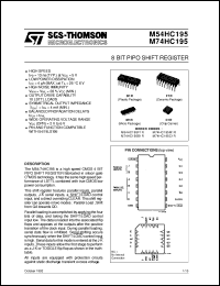M74HC195 datasheet: 8 BIT PIPO SHIFT REGISTER M74HC195