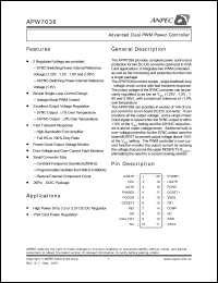 APW7036-18KC-TR datasheet: 1.8 V,dual advanced PWM power controller APW7036-18KC-TR