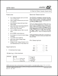 APW1681JC-TU datasheet: 16 V, 3-channel power supply supervisor APW1681JC-TU