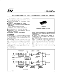 L6219DSA datasheet: STEPPER MOTOR DRIVER FOR AUTOMOTIVE RANGE L6219DSA