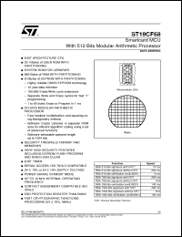 ST19CF68 datasheet: SMARTCARD MCU WITH 512 BITS MODULAR ARITHMETIC PROCESSOR ST19CF68