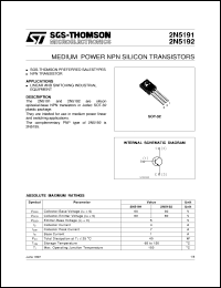 2N5192 datasheet: MEDIUM POWER NPN SILICON TRANSISTORS 2N5192