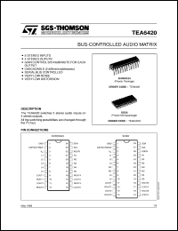 TEA6420 datasheet: BUS-CONTROLLED AUDIO MATRIX TEA6420