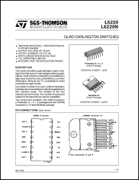 L6220 datasheet: QUAD DARLINGTON SWITCHES L6220