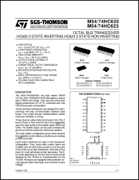 M74HC620 datasheet: HC620 3 STATE INVERTING , HC623 3 STATE NON INVERTING OCTAL BUS TRANSCEIVER M74HC620