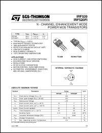 IRF520 datasheet: N-CHANNEL ENHANCEMENT MODE POWER MOS TRANSISTORS IRF520