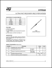 STPR320 datasheet: ULTRA-FAST RECOVERY RECTIFIER DIODES STPR320