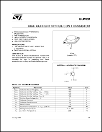 BUV20 datasheet: HIGH CURRENT NPN SILICON TRANSISTOR BUV20