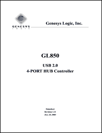 GL850 datasheet: 3.3 V,  USB 2.0 4-port HUB controller GL850