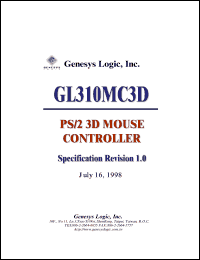 GL310MC3D datasheet: 4-6 V,  PS/2 3D mouse controller GL310MC3D