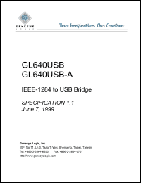 GL640USB-A datasheet: 3.3 V, IEEE-1284 to USB bridge GL640USB-A