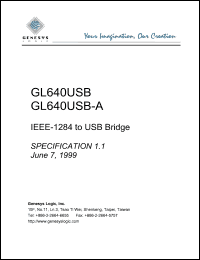 GL640USB datasheet: 3.3 V, IEEE-1284 to USB bridge GL640USB