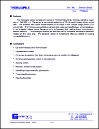 TP339UG datasheet: Thermopile sensor TP339UG