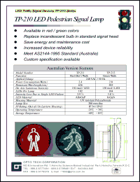 TP-210 datasheet: LED pedestrian signal lamp TP-210