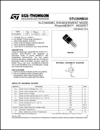 STU36NB20 datasheet: N-CHANNEL ENHANCEMENT MODE POWERMESH MOSFET STU36NB20