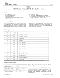 SD300 datasheet: 3 V, 5 LED and 8 sound effect with one key SD300