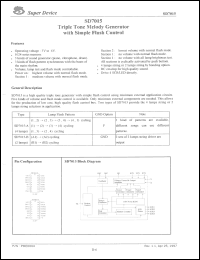 SD7015-A datasheet: 5 V, (4 lamps) triple tone melody generator with simple flash control SD7015-A