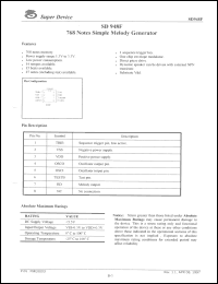 SD948F datasheet: 3 V, 768 notes simple melody generator SD948F