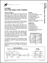 CLC5602IMX datasheet: Comlinear CLC5602 Dual, High Output, Video Amplifier CLC5602IMX